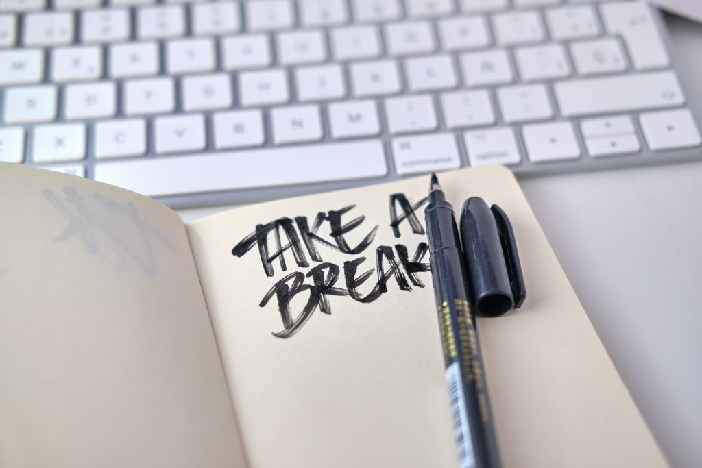 Take a Break note on desk