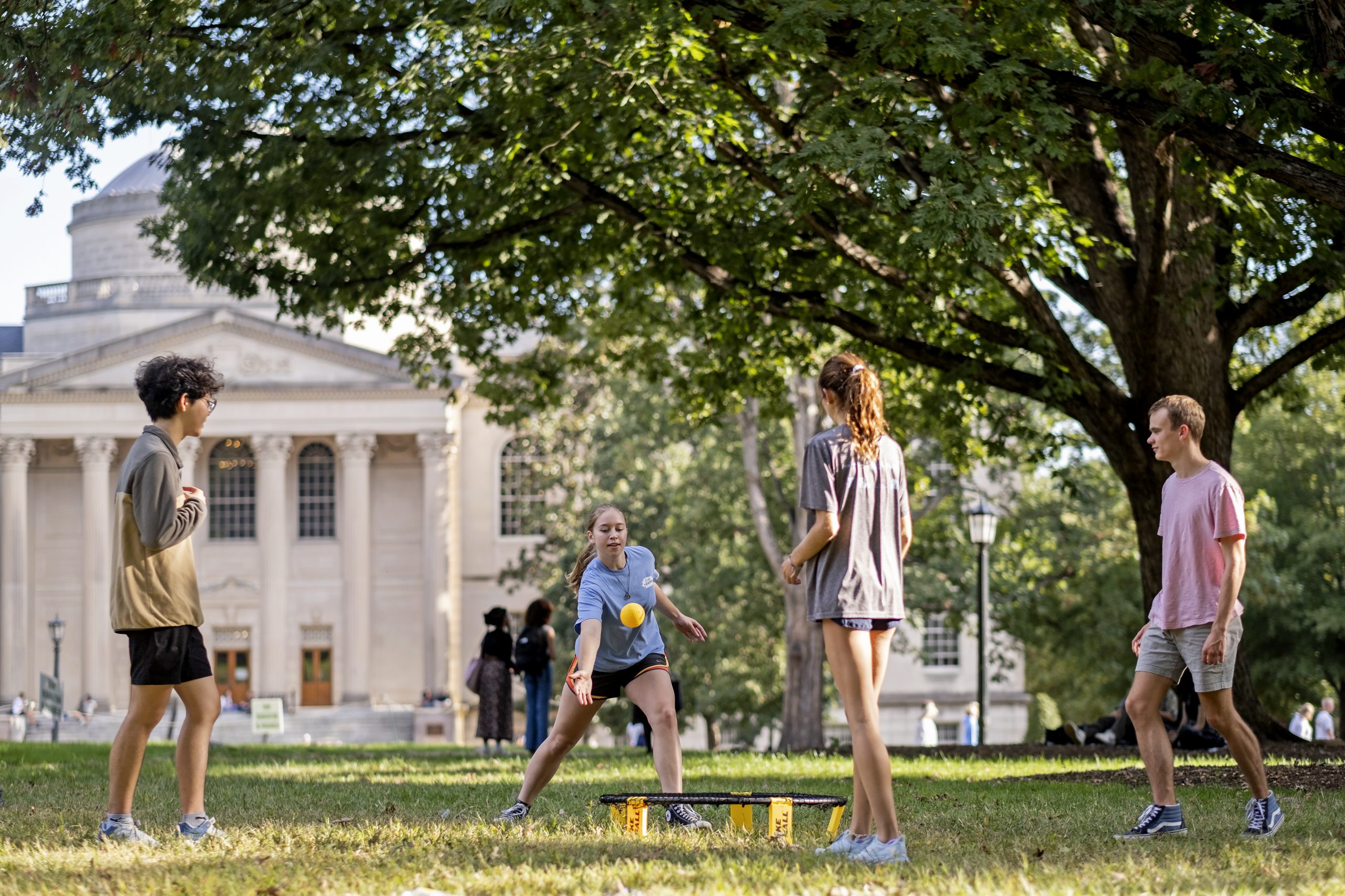 Afternoon scene at Polk Place on the campus of the University of North Carolina at Chapel Hill.